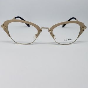 Miu Miu Rx Eyeglasses Matte Ivory In Gold Frame
